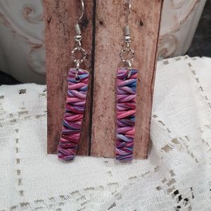 Handmade clay dangle earrings
